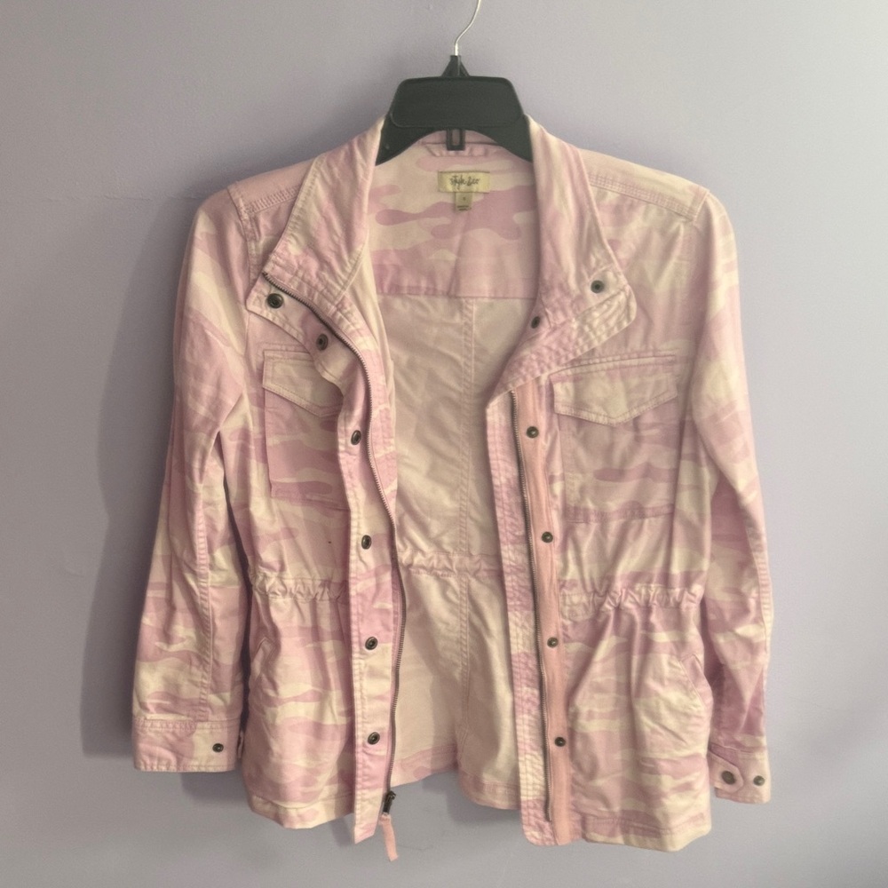 Style & Co. Pink Camo Utility Jacket for Women